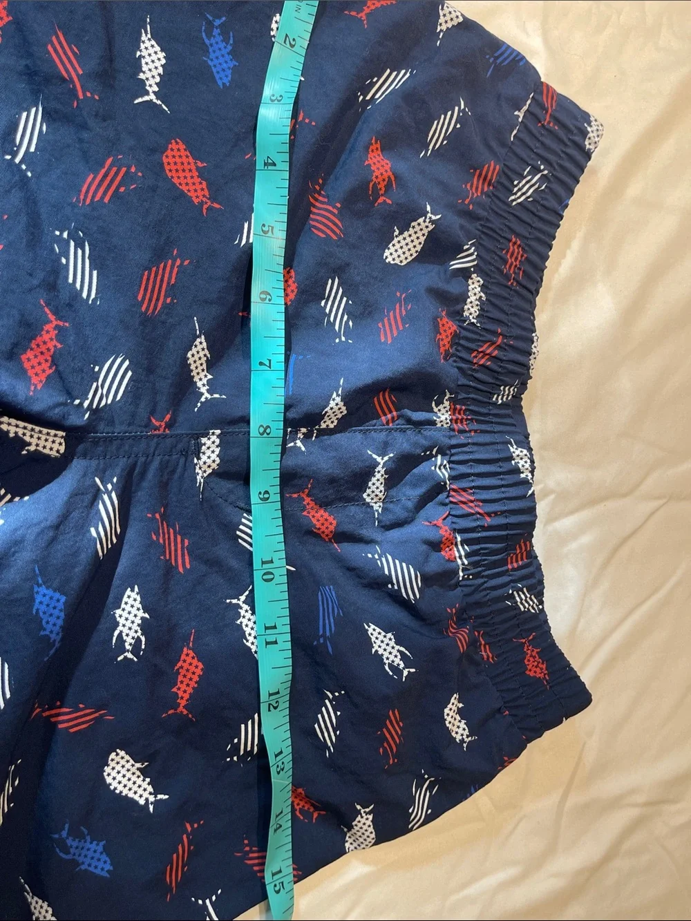 Columbia Kids Navy Fish-Print Swim Trunks